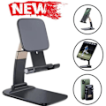 Miniatyrbillede 1 af 4: Telefon-/tabletholder, Justerbar Mobiltelefon Skrivebordsholder Foldbar Dock Stand Bordholder til iPhone 12/11 Pro/X