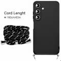 Miniatyrbillede 3 af 4: Coque til Xiaomi Redmi 14C - Silikone Stødabsorberende Kradsikker med Strop - Sort Svart
