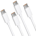 Miniatyrbild 1 av 4: 2x snabb USB-C till USB-C-kabel 65W 6A för Samsung Galaxy A16 A15 A14 A55 A53 A35 A25 A36 A05s - Vit 1M Vit