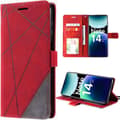 Coque för Xiaomi Redmi Note 14 Pro Plus 5G / Redmi Note 14 Pro+ 5G, Läder Effekt Stötskydd 360° - Röd Röd