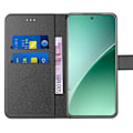 Miniatyrbillede 3 af 6: Coque til Xiaomi 15 Pro, Flip Cover Stødabsorberende Syntetisk Læder Sort med Kortlomme + 2 Tempereret Glas Svart