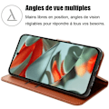 Miniatyrbild 2 av 4: Coque - Google - Pixel 9 Pro XL - Skydd med flik - 2 härdade glas - Syntetläder Brun kastanj
