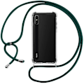 Miniatyrbild 1 av 4: Coque för Redmi 9A - E.F.CONNECTION - Mjuk - Transparent - Grön Natt Snöre - Förstärkt Transparent-midnattsgrön