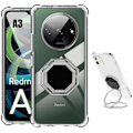 Miniatyrbild 1 av 4: Skyddsskal - Xiaomi - Redmi A3 - Stöttålig - Transparent Silikon - Silverfärgad Åttakantig Stöd Klar, Silver