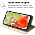 Miniatyrbillede 2 af 4: Etui til Xiaomi Redmi 12C-11A Beskyttelse Guld Syntetisk Læder Stødsikker Anti-ridse Blød gyllene