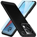Miniatyrbillede 1 af 4: Beskyttelsesskal - E.F.CONNECTION - Xiaomi Redmi Note 13 Pro 5G - Stødabsorberende - Kulfiber - 2 Hærdet Glas Svart