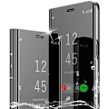 Miniatyrbild 4 av 4: Skyddshölje för Redmi 8 (6,21") - E.F.CONNECTION - Spegelfönstereffekt Genomskinlig Solid - Svart svart