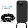 Miniatyrbild 4 av 4: Coque - iPhone - 11 Pro Max - Mjuk silikon - Ripskydd - Svart snodd Svart