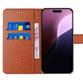 Miniatyrbillede 3 af 4: Cover til iPhone 16 Pro, beskyttelsesklap Anti-ridse Stødsikker blødt syntetisk læder - brun