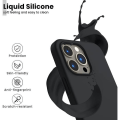 Miniatyrbild 2 av 4: Svart silikonfodral för iPhone 14 Pro Max + 2 härdade skyddsglasögon Svart