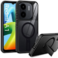 Miniatyrbillede 1 af 6: Coque til Xiaomi Redmi A1/A2, Anti-stød Beskyttelse med Kratzfrit Hybrid med Magnetisk Støtte Sort Transparent, svart