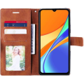 Miniatyrbillede 3 af 4: Etui til Xiaomi Redmi 9C - 10A Flip Case Flap Syntetisk Læder Brun kastanj
