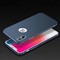 Miniatyrbillede 3 af 4: Pack til iPhone X - E.F.CONNECTION - Silikone Cover Mørkeblå - Stødabsorberende - Kradsfri - Tempereret Glas Blå