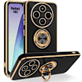 Miniatyrbillede 1 af 4: Coque til Xiaomi Redmi 14C - Anti-ridsebeskyttelse med 360° roterende ring - Sort Svart