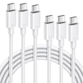 Miniatyrbild 1 av 4: 3x USB-C till USB-C-kabel 6A Snabbladdning 65W för iPhone 16-15 iPhone 16 Pro 15 Pro Max iPad Pro iPad Air 4-5-6 - Vit 1M Vit
