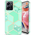 Miniatyrbild 1 av 4: Fodral till Xiaomi Redmi Note 12, turkos marmormönsterskydd Lättviktsmjukt stötsäkert