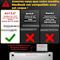 Miniatyrbild 2 av 6: Coque för MacBook Air 13 Tum M4 M3 M2 2025 2024 2022, Halkskydd Hård - Genomskinlig Grå Grå