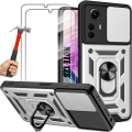Miniatyrbild 1 av 4: Fodral + 2 härdade glasögon för Xiaomi Redmi Note 12S (ej för Redmi Note 12) - Styv skyddskameraskyddsring - Silver