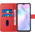 Miniatyrbillede 2 af 4: Etui til Xiaomi Redmi A1/A2 Soft Wallet Stødsikker kortholder beskyttelse PU læder - rød Röd
