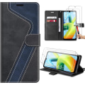 Miniatyrbillede 1 af 4: Beskyttelsesskal til Xiaomi Redmi A1-A2 - E.F.Connection - PU læder - Kortlomme - Stativ - Sort Svart, Marinblå