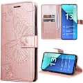Miniatyrbild 1 av 4: Mobilskal för Xiaomi Redmi Note 13 4G - E.F.Connection - Fjärilmönster - Syntetläder - Stödfunktion - Korthållare Rosa