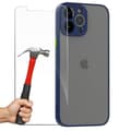 Skal för iPhone 13 Pro Max - E.F.CONNECTION - Semi-styv - Mörkblå - Härdat glas - Stötsäker marinblå