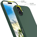 Miniatyrbild 3 av 4: Fodral till iPhone 16 Plus, Anti-Scratch Matt Flytande Silikonskydd Midnight Green