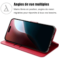 Miniatyrbillede 2 af 4: iPhone 16 Plus cover - MÆRKE - Rød - Stødabsorberende - Klap - Blødt Syntetisk Læder Röd
