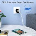 Miniatyrbillede 2 af 4: Lader - E.F.CONNECTION - 30W 2 porte - PD 20W - QC 3.0 - Kompatibel med Redmi Note 14 13 12 11 Svart