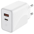 Miniatyrbillede 1 af 4: Hurtigoplader 30W - E.F.CONNECTION - PD 20W + QC 3.0 - 2 USB-porte - Kompatibel med Xiaomi 15 14 13 12-serien Vit
