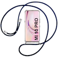 Miniatyrbillede 1 af 4: Etui til Xiaomi Mi 10 Pro (6,67") TPU stødsikker beskyttelse Forstærkede bløde hjørner Forstærket hjørne med ledning Halskæde Marineblå Transparent-marinblå