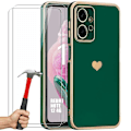 Miniatyrbild 1 av 4: TPU-fodral för Xiaomi Redmi Note 12 Nattgrönt mjukt skyddshjärtamönster + 2 härdade glasögon