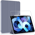 Miniatyrbillede 1 af 6: Coque + Tempereret Glas til iPad 10,2 Tommer (7/8/9. Generation, 2019/2020/2021) Stødabsorberende Beskyttelse Standby-Vække - Violet Lila