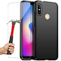 Miniatyrbillede 1 af 4: Beskyttelsesetui til Xiaomi Mi 8 Pro (6.21") - E.F.CONNECTION - Flexibel - Sort - 2 Tempered Glas Svart