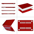 Miniatyrbillede 6 af 6: Coque til MacBook Pro 16 Tommer M4 M3 M2 M1 Pro/Max 2024 2023 2021, Stødbeskyttelse Mat Translucent Rød Röd