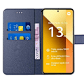 Miniatyrbillede 3 af 4: Coque - Xiaomi - Redmi Note 13 5G - PU-læder - Marineblå - Dobbelt beskyttelse marinblå