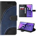 Miniatyrbillede 1 af 4: Etui til Xiaomi Redmi Note 13 Pro+ 5G - Note 13 Pro Plus 5G, stødsikkert syntetisk læder med kortholder - Sort-Marineblå