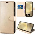 Coque - Efconnection - för Samsung Galaxy S24 - Mjuk PU-läder - Ripskydd - Guld gyllene