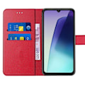 Miniatyrbillede 3 af 6: Coque + 2 Glaser Dipped til Xiaomi Redmi 14C - Flip Case Stødabsorberende Syntetisk Læder Rød Röd