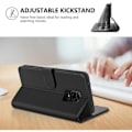 Miniatyrbild 3 av 4: Fodral för Redmi Note 9S (6,67") Svart lädereffekt Elegant design Stark magnetisk stängning Svart