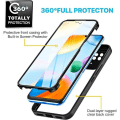 Miniatyrbillede 2 af 4: Taske til Xiaomi Redmi 10C 360 graders beskyttelse Forstærket kant tyk hele krop Solid Sort Svart