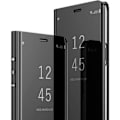 Miniatyrbillede 1 af 4: Huawei P30 Lite Case Clear View Shockproof Flip Case Spejl Flip Case Smart Stand Cover til HuaWei P30 Lite Sort Svart