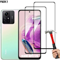 Miniatyrbillede 1 af 4: Pakke-2 Fuldt hærdet glas til Xiaomi Redmi Note 12S - Stødsikker skærmbeskytter (ikke til Redmi Note 12) Transparent med svart kant