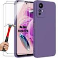 Miniatyrbild 1 av 4: Fodral till Xiaomi Redmi Note 12S (inte för Note 12), Matt Silikon Slim Mjukt skyddande skydd - Mörklila + 2 härdade glasögon