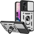 Miniatyrbillede 1 af 4: Etui til Xiaomi Redmi Note 12S (ikke til Redmi Note 12), Sølv stødsikker med kofanger med 360° ringholder