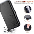 Miniatyrbild 2 av 4: E.F.Connection Black Leather Effect Flap Wallet Case för iPhone 13 Pro