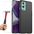 Miniatyrbillede 1 af 4: Etui til One Plus 9 Pro (6,7") hærdet glas inkluderet sort silikoneforstærket beskyttelse Svart