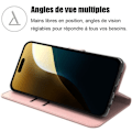 Miniatyrbillede 2 af 4: Coque og Temperede Glas - MÆRKE - iPhone 16 Pro Max - Blød Cover - Syntetisk Læder - Rosa Rosa