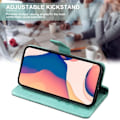 Miniatyrbild 2 av 6: Coque + 2 Färgade Glas för Xiaomi Redmi 14C - Flip Case Motif Fjäril i Syntetiskt Läder Grön Grön