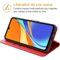 Miniatyrbild 2 av 4: Plånboksfodral för Redmi 10A Red Anti-Scratch 360 graders skydd